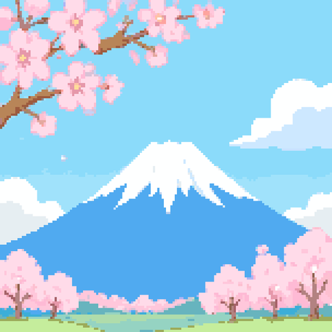 创意拼豆-风景拼豆：富士山