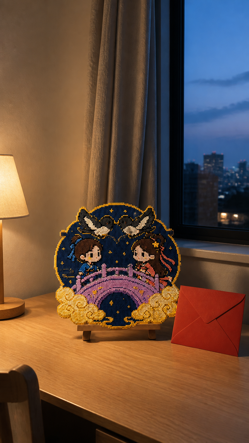 七夕鹊桥拼豆